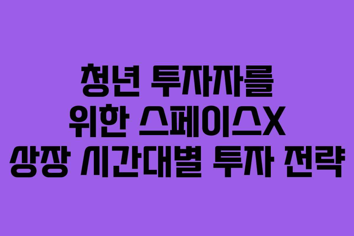 청년-투자자를-위한-스페이스X-상장-시간대별-투자-전략